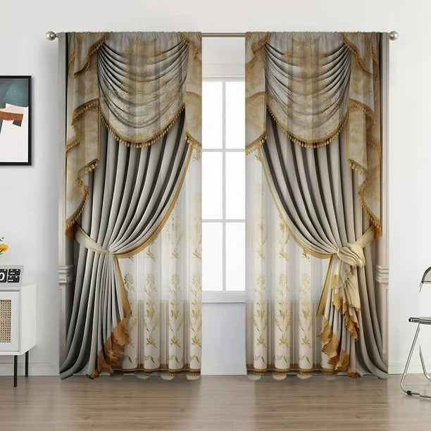 Blackout Curtains, Curtains for Bedroom 2PCS European Curtains And Drapes Christmas Series Curtains Factory Sent Digital Printing Curtains printed curtains
