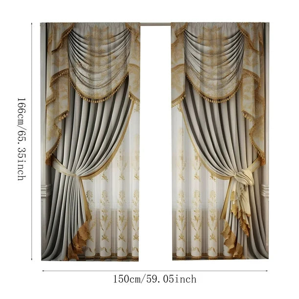 Blackout Curtains, Curtains for Bedroom 2PCS European Curtains And Drapes Christmas Series Curtains Factory Sent Digital Printing Curtains printed curtains